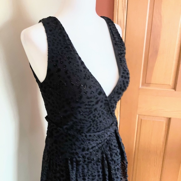 NWT Vintage Betsey Johnson 90s Black Leopard Print Nylon Rayon Glitter Dress XS - Picture 4 of 10